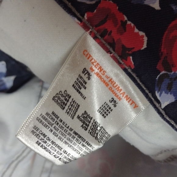 CITIZENS of humanity floral Mandy high waist retro slim roll up jeans size 28 - Picture 7 of 7